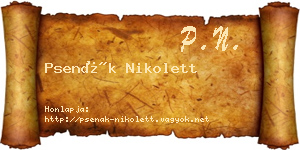 Psenák Nikolett névjegykártya